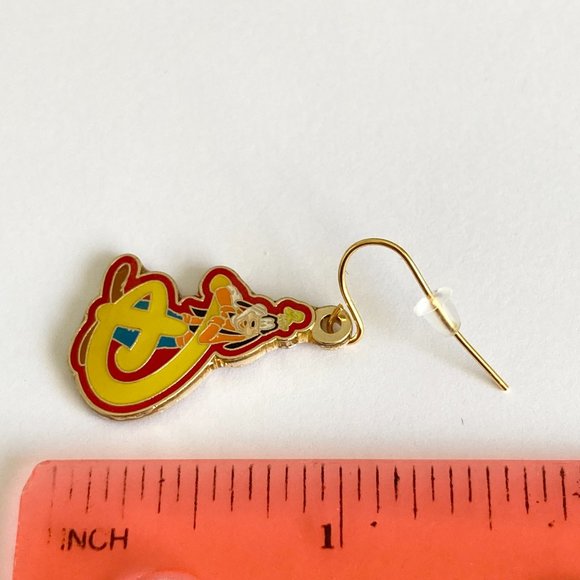 Vintage Disney Goofy Earrings Fab 5 Dog Disneyana Signed Charm Gold Plated - Picture 9 of 9
